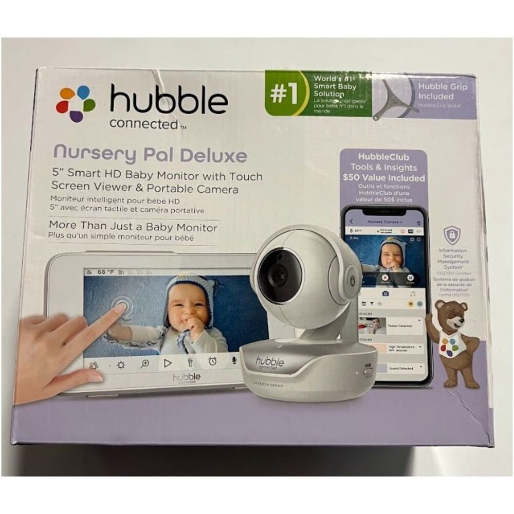 Hubble Connected Nursery Pal Deluxe 5″ Smart HD Wi‑Fi Baby Monitor